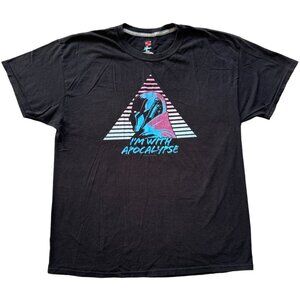 Men’s black graphic shirt “I’m with apocalypse”  size Large